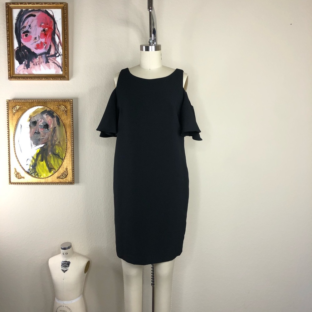 Cynthia Rowley Cold Shoulder Ruffle Sleeve LBD